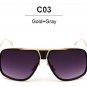 VictoryLip Oversized Men Women Square Sunglasses Brand Designer Mirror Sun Glasses Metal Frame Vinta