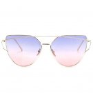TSHING Fashion New Women Cat Eye Sunglasses Ladies Gradient Ocean Clear Lens Cateye Sun Glasses For 