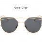 TSHING Fashion New Women Cat Eye Sunglasses Ladies Gradient Ocean Clear Lens Cateye Sun Glasses For