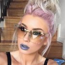 Rimless Cat Eye Sun Glasses For Women 2018 Brand Designer Oversized Clear Sunglasses Retro Vintage L