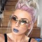 Rimless Cat Eye Sun Glasses For Women 2018 Brand Designer Oversized Clear Sunglasses Retro Vintage L