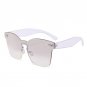 Rimless Cat Eye Sun Glasses For Women 2018 Brand Designer Oversized Clear Sunglasses Retro Vintage L
