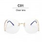 VictoryLip New Oversized Eyeglasses women Sunglasses Transparent Sun Glasses frame Gradient Classic