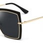 SHAUNA Oversize Half Frame Women Pink Mirror Square Sunglasses Fashion Ladies Tea Gradient Lens Shad