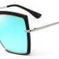 SHAUNA Oversize Half Frame Women Pink Mirror Square Sunglasses Fashion Ladies Tea Gradient Lens Shad