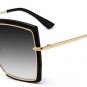 SHAUNA Oversize Half Frame Women Pink Mirror Square Sunglasses Fashion Ladies Tea Gradient Lens Shad