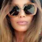 SHAUNA Fashion Women Half Frame Sunglasses Vintage Ladies Oversized Gradient/Clear Lens Glasses