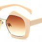SHAUNA Fashion Women Half Frame Sunglasses Vintage Ladies Oversized Gradient/Clear Lens Glasses