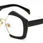 SHAUNA Fashion Women Half Frame Sunglasses Vintage Ladies Oversized Gradient/Clear Lens Glasses