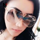 SHAUNA Oversize Women Rimless Sunglasses Brand Designer Fashion Men Gold Reflective Pilot Shades UV4