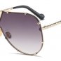 SHAUNA Oversize Women Rimless Sunglasses Brand Designer Fashion Men Gold Reflective Pilot Shades UV4