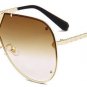 SHAUNA Oversize Women Rimless Sunglasses Brand Designer Fashion Men Gold Reflective Pilot Shades UV4