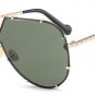 SHAUNA Oversize Women Rimless Sunglasses Brand Designer Fashion Men Gold Reflective Pilot Shades UV4