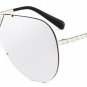SHAUNA Oversize Women Rimless Sunglasses Brand Designer Fashion Men Gold Reflective Pilot Shades UV4