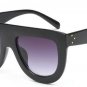 SHAUNA Oversize Flat Top Women Cat Eye Sunglasses Nail Decoration Vintage Men Gradient Lens Glasses