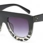 SHAUNA Oversize Flat Top Women Cat Eye Sunglasses Nail Decoration Vintage Men Gradient Lens Glasses