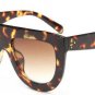 SHAUNA Oversize Flat Top Women Cat Eye Sunglasses Nail Decoration Vintage Men Gradient Lens Glasses