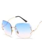 Unique Oversized Rimless Sunglasses Women Original Designer Gradient Vintage Eyeglasses Female Oculo
