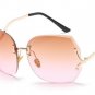Unique Oversized Rimless Sunglasses Women Original Designer Gradient Vintage Eyeglasses Female Oculo