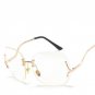 Unique Oversized Rimless Sunglasses Women Original Designer Gradient Vintage Eyeglasses Female Oculo