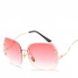 Unique Oversized Rimless Sunglasses Women Original Designer Gradient Vintage Eyeglasses Female Oculo
