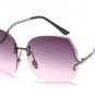 Unique Oversized Rimless Sunglasses Women Original Designer Gradient Vintage Eyeglasses Female Oculo