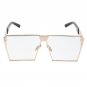 Men Women Oversized Steampunk Square Sunglasses New Fashion Large Clear Lens Metal Mirror Sun Glasse