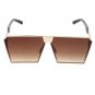 Men Women Oversized Steampunk Square Sunglasses New Fashion Large Clear Lens Metal Mirror Sun Glasse