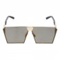 Men Women Oversized Steampunk Square Sunglasses New Fashion Large Clear Lens Metal Mirror Sun Glasse