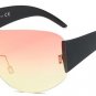 Oversize Integrated Lens Women Rimless Sunglasses Cool Men Big Size Goggle Glasses UV400