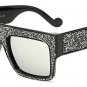 SHAUNA Crystal Decoration Oversized Women Square Sunglasses Reinforcing Metal Hinge Luxury Men Clear