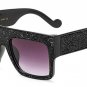 SHAUNA Crystal Decoration Oversized Women Square Sunglasses Reinforcing Metal Hinge Luxury Men Clear