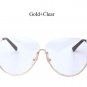VictoryLip Oversize Transparent Sun Glasses Luxury Rimless Brand Designer Flat Top Vintage Lady Mirr
