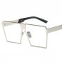2017 New Big Frame Flat Top Women Sunglasses Fashion Brand Designer Oversized Clear Sun Glasses Men