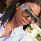 SHAUNA Luxury Crystal Decoration Oversize Women Cat Eye Sunglasses Fashion Ladies Pink Gradient Lens
