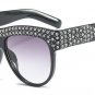 SHAUNA Luxury Crystal Decoration Oversize Women Cat Eye Sunglasses Fashion Ladies Pink Gradient Lens