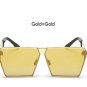 New Square Cool sunglasses men women Flat Top Mirror Sun Glasses Lady Eyewear Full Metal Large Overs
