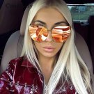 Fashion Cool Hip Hop Oversized Mirror Pink Sunglasses Cat Eye Women Men Sunglasses Female Shades Hip