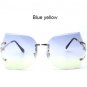 Oversized Cateye Sunglasses Women Rimlesss Transparent Brand Designer Elegant Lady Female Optics Cle