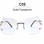 Oversized Cateye Sunglasses Women Rimlesss Transparent Brand Designer Elegant Lady Female Optics Cle