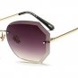 New Rimless Sunglasses Women Gradient Oversized Shades Metal Oculos Gafas Famale UV400 Protection Su