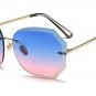 New Rimless Sunglasses Women Gradient Oversized Shades Metal Oculos Gafas Famale UV400 Protection Su