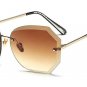 New Rimless Sunglasses Women Gradient Oversized Shades Metal Oculos Gafas Famale UV400 Protection Su