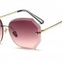 New Rimless Sunglasses Women Gradient Oversized Shades Metal Oculos Gafas Famale UV400 Protection Su