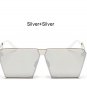 Big Fashion Brand Designer 2017 New Square Sunglasses Men Women Mirror Sun glasses Lady Flat Oversi