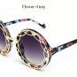 Oversized Size Flower Baroque Style Round Lens Circle Frame Sunglasses Women Fashion Men Brand Desi