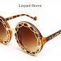 Oversized Size Flower Baroque Style Round Lens Circle Frame Sunglasses Women Fashion Men Brand Desi