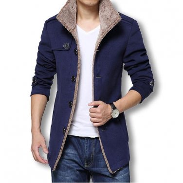 2017 Men Long Wool Coat Winter Men Jackets And Coats Slim Fit Men Windbreaker High Quality Trench Co