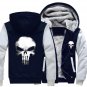 USA size Punisher Skull Cosplay Coat Zipper Hoodie Winter Fleece Unisex Thicken Jacket Sweatshirts