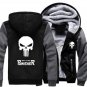 USA size Punisher Skull Cosplay Coat Zipper Hoodie Winter Fleece Unisex Thicken Jacket Sweatshirts
